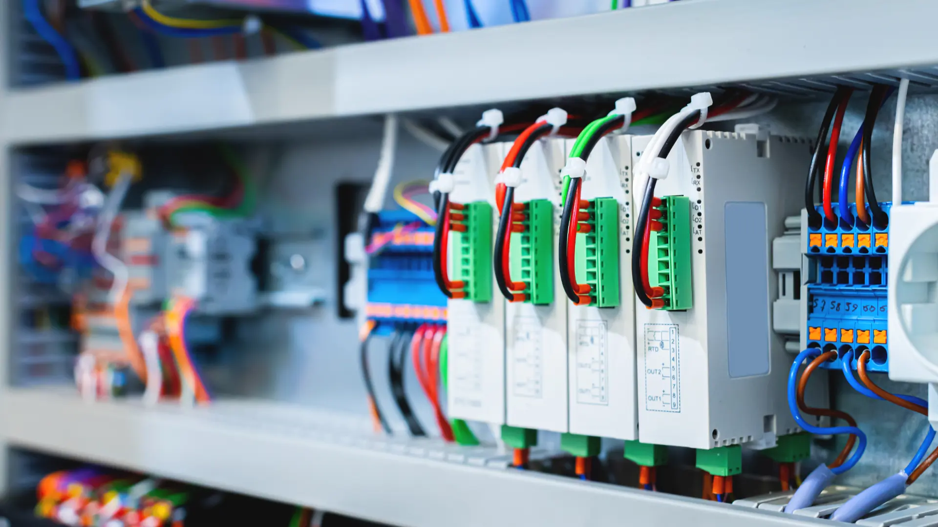 Präzise Verkabelung in einem Lonytech Schaltschrank.